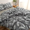 Adam Home Printed Duvet Cover Set (Feather Charcoal King)- Ultra