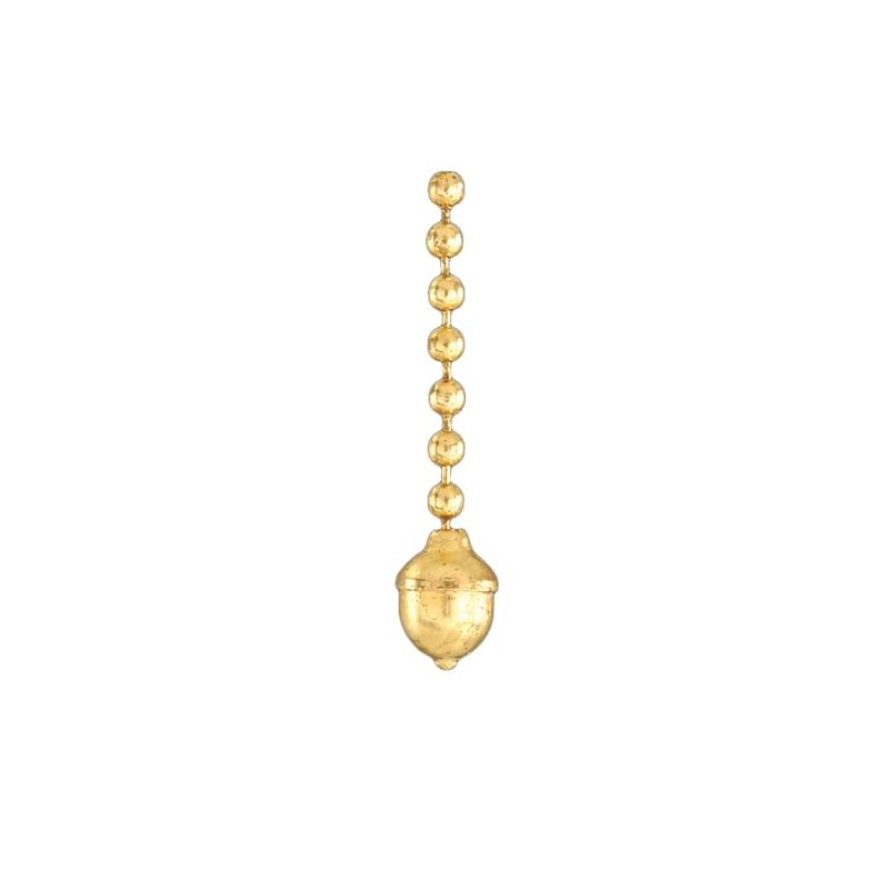 B&P Lamp® Antique Style Acorn Pull Chain, Unfinised Brass