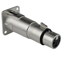 3-Pin XLR Male to Female Panel Mount Adapter - Durable Audio Connector Coupler with Feedthrough Bulkhead for Sound Mixers, Recording Equipment, Microphones, and Audio Port Expansion Applications