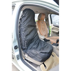 Riloer Front Bucket Seat Cover Waterproof Sweat Cloth for Car Truck SUV Machine Washable Fitness Athletes Pets Gym Black