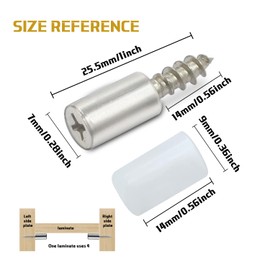 50Pcs Self-Tapping Screws for Cabinets - Non-Slip Sleeve Shelf Pins, Laminate Fixed Support Pegs for Kitchen Utensils, Bookcases, Wardrobes (Cross Head Phillips Cabinet Hardware)