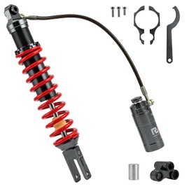 RKV86 Adjustable 485mm Rear Shock Absorber Suspension, CNC Machining Process, Fit for Yamaha YFZ450 2004-2013, YFZ450R 2009-2020 ATV (1pcs, Red)