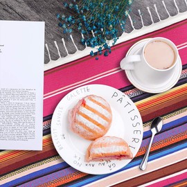 84 X 59 Inch Mexican Serape Blanket Bay Window Blanket, Mexican Tablecloth Serape Tatami Blanket Bed Blanket Table Cover Tapestry Blanket Picnic Mat for Mexican Party Wedding Decorations