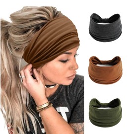 3 pieces wide headband women's Bohemian style, knot-tied headband elastic non-slip, exercise yoga, stylish women's hair accessories