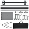 RELIANCER Grill Swing,Campfire Grill Cooking Stand w/8 Hooks & Storage