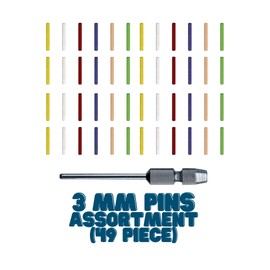 Dedeco Sunburst - 3mm Pins - Precision Thermoplastic Rotary Cleaning and Polishing Tool Set, Assorted: 8 Each 6 Grit Textures Plus 7083 Mandrel (49 Piece)