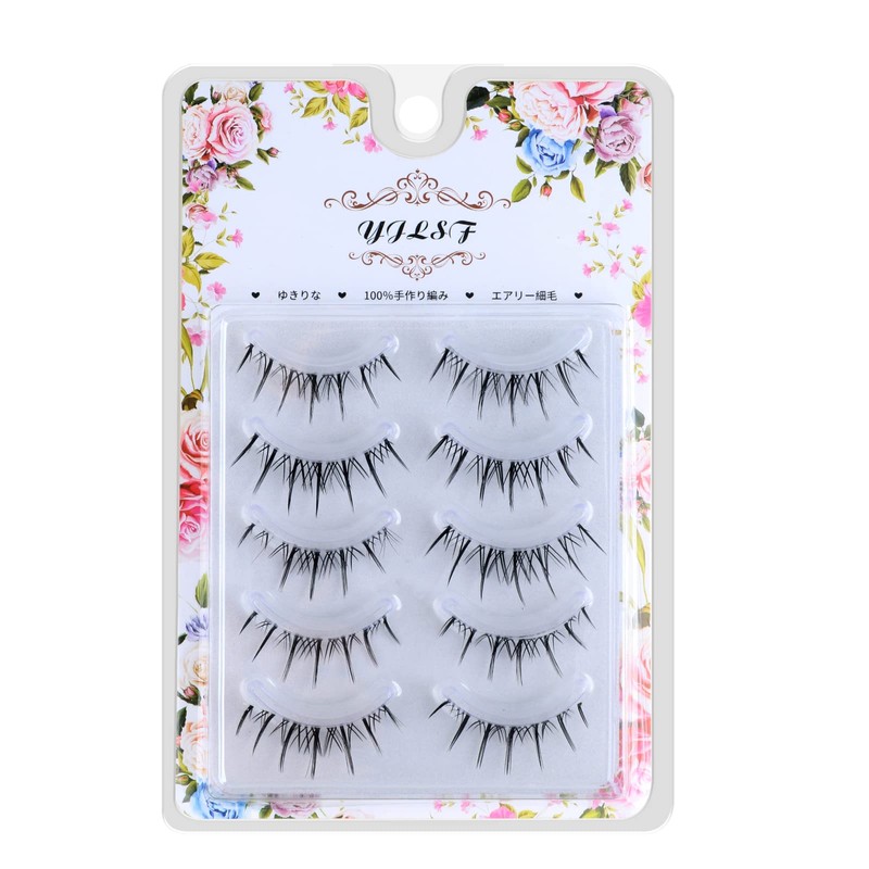 False Eyelashes, 3D, 5 Pairs Natural Eye Butt Eyelashes, Handmade,