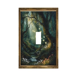 Vintage Framed Enchanted Forest Stream Toggle Switch Plate Cover