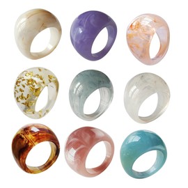 BESPORTBLE Fashionable Ring Set Resin Fine Workmanship Elegant Personality Anniversary