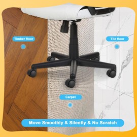 Dalyndar Office Chair Caster Wheels Universal 2 Inch Swivel Rolling Castor Replacement Set of 5 Mute Nylon Casters Circlip Stem Fits 99% Stool Computer Gaming Chairs on Carpets and Floors