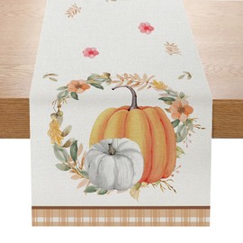 Table Runner Autumn Tablecloth Autumn Decoration Table Autumn Decoration Pumpkins Maple Leaves Autumn Table Runner Autumn Decoration Table Autumn Decoration 40 x 140 cm (05, 40 x 140 cm)