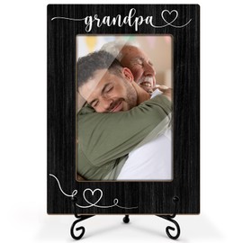 Grandpa Picture Frame, Wooden Picture Frame For Grandpa Men Grandfather, Picture Gifts For Birthday Thanksgiving Holiday Retirement, 4X6 Photo Frame With Stand -02