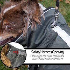 Derby Originals Urban Pet 420D Water Resistant Reflective Winter Dog Parka with Neck Cover 220g Heavy Weight, Coral, 16"