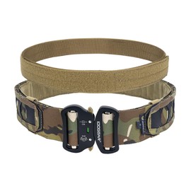IDOGEAR Tactical Belt 2 Inch Quick Release Rigger Combat Belt with 1.5 Inch Inner Belt Hook and Loop (Medium, Multi-Cam)