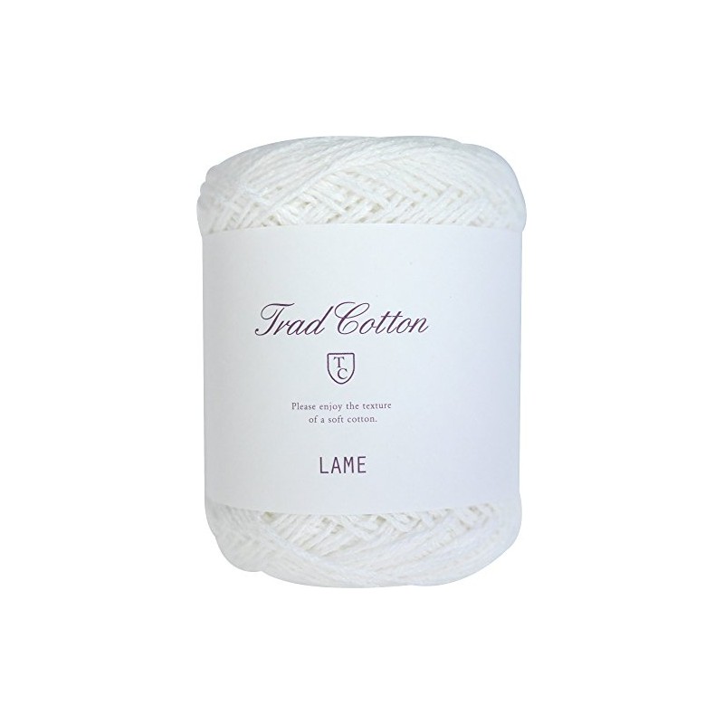 DARUMA 01-3600 Trad Cotton Lame Yarn, Thick Col.1, White, 0.9