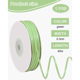 TPZORJX 50 m Satinband Grasgrün, 3 mm Geschenkband Rot Schleifenband Rotes Band Dekoband für Geschenkverpackung Basteln Weihnachten Geburtstag Hochzeit Deko