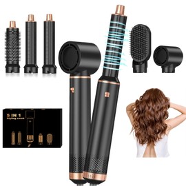 5 in 1 Hair Dryer Brush Set, Air Curler Wrap Hair Styler Blow Dryer Brush with 3 Temps, Upgrade Negative Ion Hot Air Brush Curling Brush Iron, Hair Styling Tools for Dry Curl Straighten