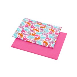 1buy3 Duo Set Jersey Fabric Patterned for Sewing | 92% Cotton, 8% Elastane | Children's Fabric | Cotton Jersey | Pattern: Cameleon 1 + Pink | 2 x 100 cm x 160 cm | Basic Price per m² = 7.81