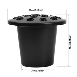 Hoxfly Set of 2 Black Memorial Grave Vases with Lids, Grave Flower Pot, Memorial Vase for Grave, Grave Vase for Grave Decoration, Flower Holder for Cemetery, Graveside, Gravestone (13 x 10 cm)