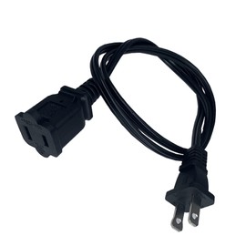 Small Extension Cord 3FT, Short Two Prong Extension Cords, Black Male Female Extension Cord, 18AWG Polarized AC Power Cord for Indoor