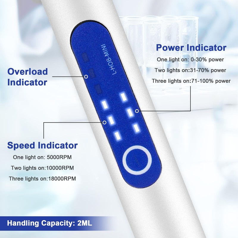 Consfly Handheld Tissue Grinder w / 150 Tubes Rechargeable Lab