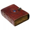 NomadCraftsCo. Large Leather Journal with Semi Precious Stone - Lock