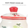 BIUDECO Portable Ceramic Salt Jar with Lid Versatile Condiment Container