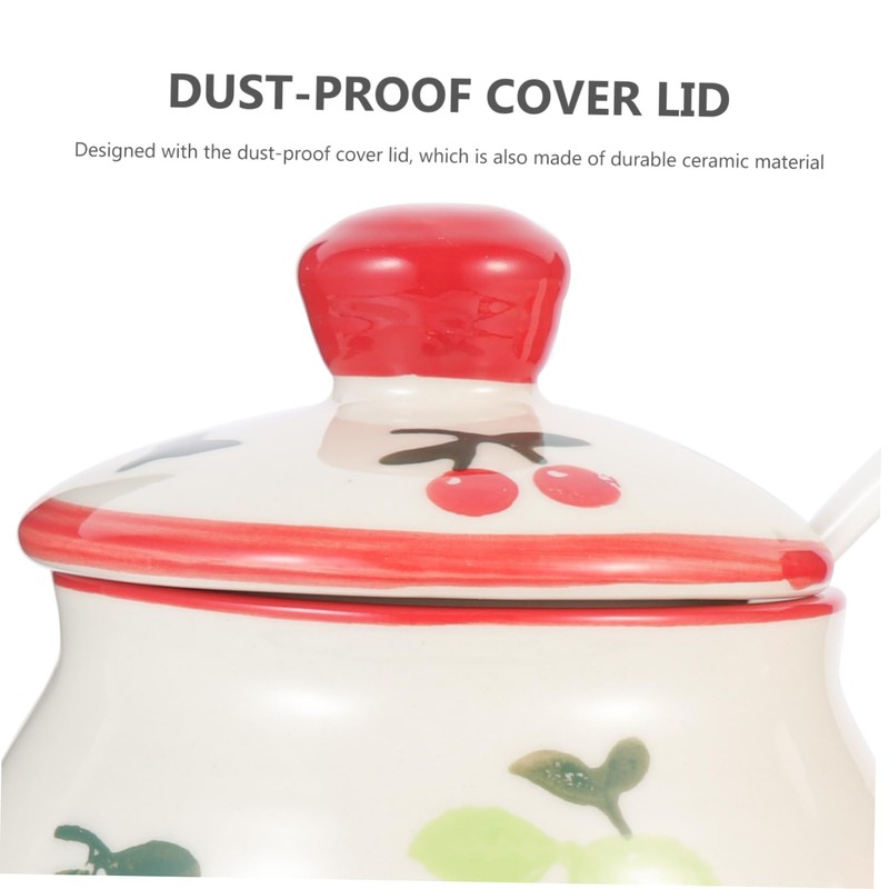 BIUDECO Portable Ceramic Salt Jar with Lid Versatile Condiment Container