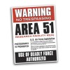 Starbase9.com Area 51 Warning Poster 18x24" - Deadly Force - No Trespassing