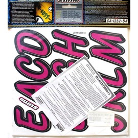 Stiffie STIFFIE Whipline Solid Berry/Black 3" Alpha-Numeric Registration Identification Numbers Stickers Decals for Boats & Personal Watercraft