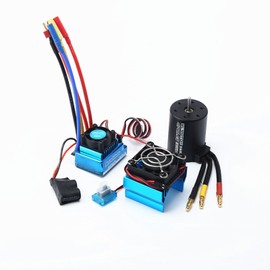 3650 2300KV Brushless Motor & with 120A ESC & Heat Sink Cover Combo Replacement for HSP HPI Wltoys  1:8/1:10 Remote Control Car and Boat Part