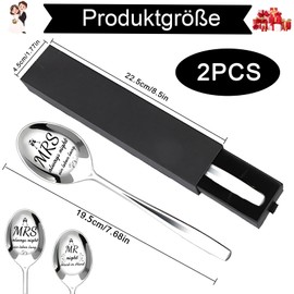 Set of 2 Wedding Soup Spoons, Wedding Gift for Bride and Groom, Engagement Gift, Silver Engraved Spoon, Suitable for Anniversaries, Valentine's Day or as a Gift