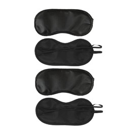 TingDongWei Pack of 4 Sleep Masks for Men and Women, Ultra Soft Eye Mask with Adjustable Elastic Band, Portable Sleeping Masks for Yoga, Travel, Nap (Black)