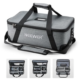 NEEWER Carrying Bag with Movable Foam Padded for Studio Light Q300 Vision 4 ML300 CB60B RGB CB60 MS60B MS60C MS150B, Durable Oxford Cloth Transit Bag Travel Case with Shoulder Strap & Handle, PB5