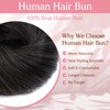 Benehair Human Hair Messy Bun Straight Hair Scrunchies for Women