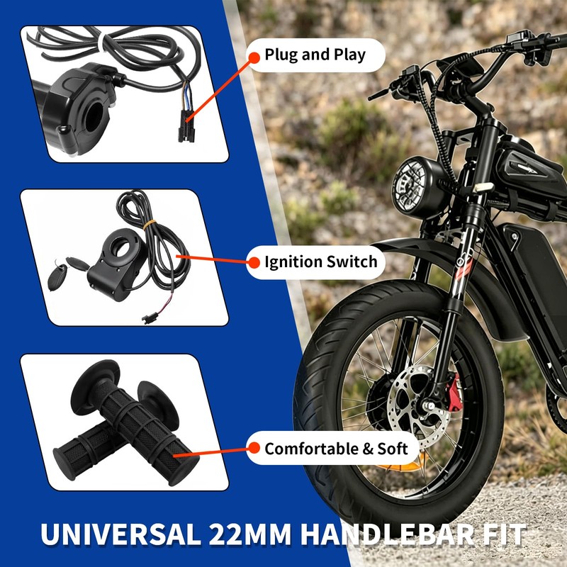 Full Twist Throttle for Ridstar Q20, Surron Style Ebike Throttle