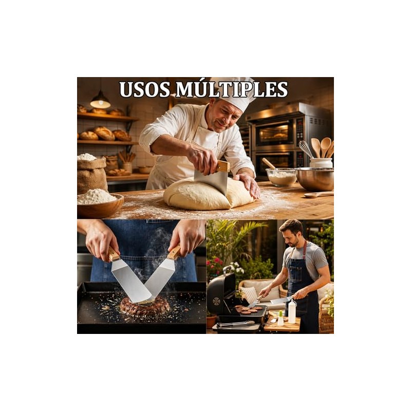 YFTSHK - Espatula Cocina Acero Inoxidable, Espatulas Reposteria Multiusos, 4