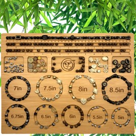 NOAVAOL Bead Boards for Jewelry Making, Combi Bamboo Beading Board for Jewelry Bracelet Making, Beading Trays Jewelry Design Mats for Necklace, Bracelet, DIY Design Bamboo