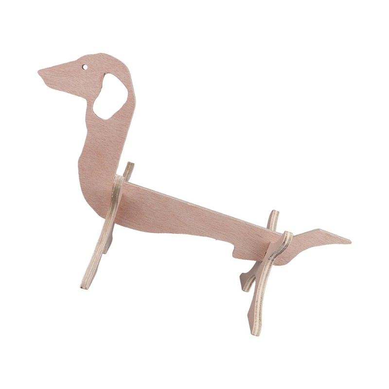 Dachshund Dog Shaped Wine Rack Wooden Wine Bottle Display Stand