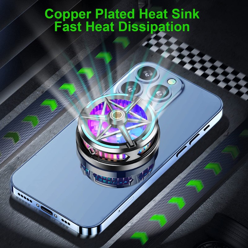 Phone Cooler, Cellphone Radiator Phone Cooling Fan Intelligent Temperature Control