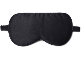 ZIMASILK Adjustable Mulberry Silk Sleep Mask Blindfold 100% Pure Mulberry Silk Eye Mask for Sleep with Bag (Black)
