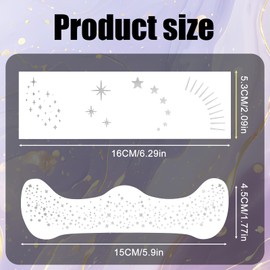 lasuroa 20pcs Silver Glitter Freckles Face Tattoos, Waterproof Sparkle Fake Freckle Makeup Patches for Women Cute Shimmery Speckles Stickers for Cosplay Carnival Party Festive