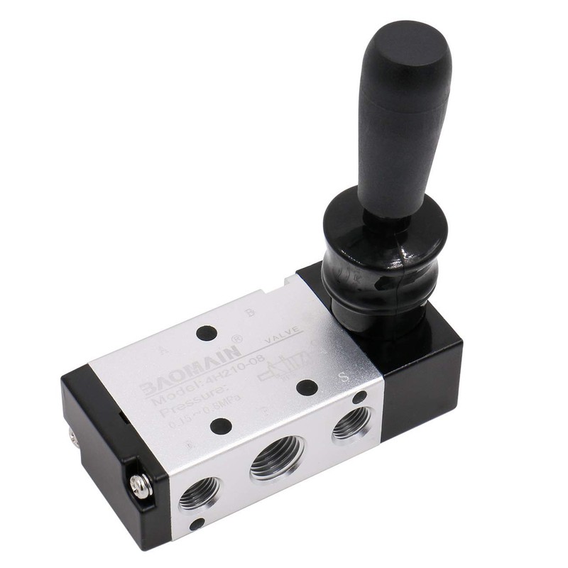 Baomain Pneumatic Solenoid Valve Manual Control Push-Pull, 4H210-08 PT 1/4"