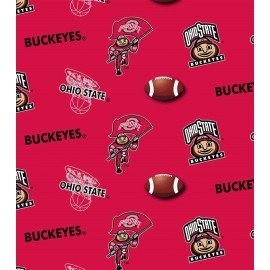 Unknowm Ohio State University Buckeyes Cotton Red Cotton Craft Sewing Fabric by the Yard