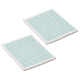 Martha Stewart Microfiber Scrub Kitchen Cloths, Teal Gingham, 8 Count
