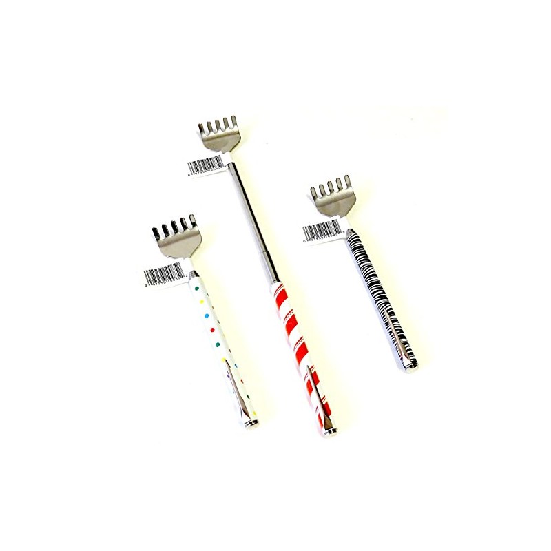 Value 3 Pack Stainless Steel Back Scratcher Printed Designs with