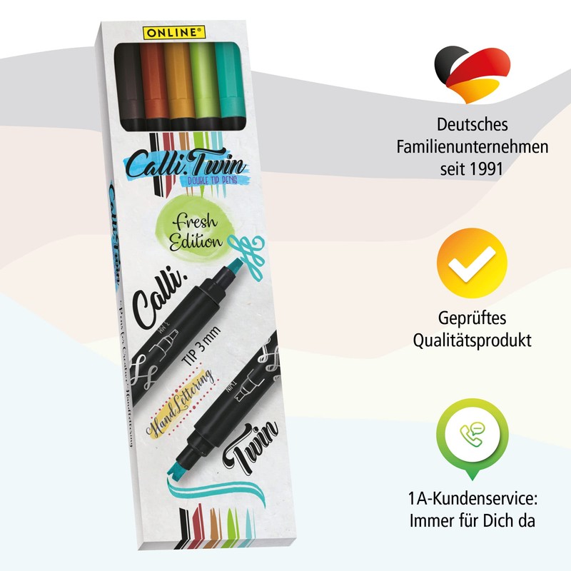 Online Calli.Twin Handlettering Brush-Pens Fresh | Set of 5 double