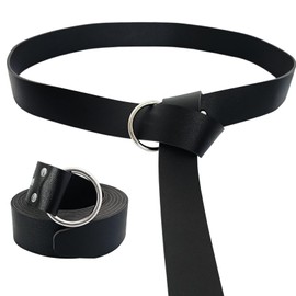 CiviLight Medieval & Renaissance Belt - Men's & Women's Pirate, Viking, O Ring & Ren Faire LARP Belt, Black, Standard