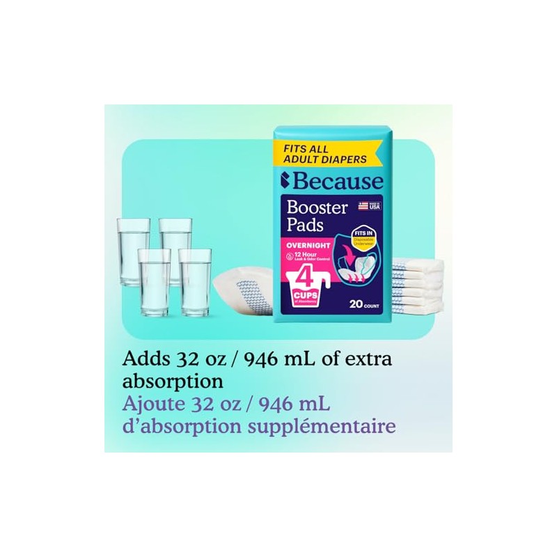 Because Overnight Booster Pads Fit All Adult Diapers, Helps Keep