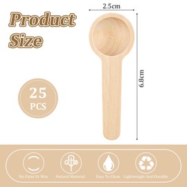 DECARETA 25 Pieces Mini Wooden Spoons 6.8 x 2.5 cm Wooden Cooking Spoon Set Honey Small Spice Spoon Mini Spoon with Short Handle Wooden Tea Spoon Coffee Spoon for Spices, Honey, Coffee, Salt, Sugar